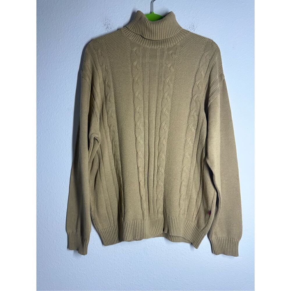 Rare Vintage Jockey Cotton Blend Turtleneck Sweater Men’s Size L Beige
